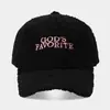 Gorro cálido de borrego para mujer para otoño e invierno con bordado de lazo de moda Gorra de béisbol de felpa tipo oso para adelgazar el rostro