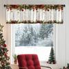 1 Pieza Cortina Corta Floral Cortina de Cocina Media Cortina Transfronteriza Decoración de Ventana Pequeña de Navidad Poliéster Algodón