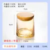 Copo Vazio de Vidro Transparente Resistente a Altas Temperaturas Recipiente para Vela de Aromaterapia Caseira DIY Copo de Cristal com Padrão Colorido Fosco com Tampa