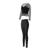Conjunto de yoga feminino, sem costura e de alta elasticidade, modelador, para treinamento profissional de fitness, corrida e como peça externa, conjunto de duas peças