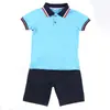Roupas Esportivas para Alunos do Ensino Fundamental Traje de Verão de Manga Curta Roupas para Jardim de Infância Conjunto de Duas Peças Camiseta Vestido para Professor e Aluno Vestido de Classe