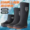 Botas de lluvia de suela de goma engrosada, botas de trabajo para hombre, antideslizantes y resistentes al desgaste, con forro de felpa, adecuadas para sitios de construcción, disponibles en estilos de corte alto, medio y bajo, impermeables