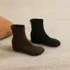 2026 Nuevas Botas de Tobillo de Terciopelo con Punta Redonda para Aumentar la Altura 4cm para Mujer Botas de Tobillo de Terciopelo Plus Botas Adelgazantes Botas Elásticas Versátiles de Temperamento