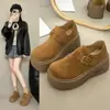 Sapatos Baixos Femininos Nova Moda Primavera Outono Largos Feios Fofos Aumentadores de Altura 2026 Slip-on Sapatos Únicos Sola Grossa Casuais Para Pessoas Baixas
