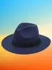 Europa y Estados Unidos sombrero de fieltro estilo jazz británico vintage imitación lana sombrero de ala para sol para hombres y mujeres todo a juego