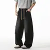 Controle de Preço Fino Perna Larga High Street Retro Americano 89 Solto Tamanho Grande Verão Masculino Calça Jeans Reta 2025