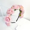 Grampo de Cabelo Flor Artificial Faixa de Cabelo Adereço de Cabeça Flor de Rosa Oversized para Meninas Fotografia Hanfu Acessório de Cabelo Transfronteiriço