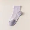 Calcetines de Ramio para Mujer, Calcetines de Media Pantorrilla, Estilo 2026 para Todas las Estaciones, Calcetines de Algodón con Bloques de Color Puro, Resistentes al Olor, Absorbentes del Sudor, Calcetines Lisos de Negocio, Transpirables
