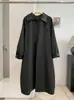KEKEZOON 2026 Otoño Nuevo Estilo Coreano Moda Solapa Patchwork Impermeable Abrigo Versátil Largo 9088