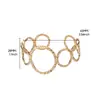 Pulsera Geométrica Hueca de Concha de Flor de Venta Caliente Transfronteriza para Mujer, Versión Ancha de Acero de Titanio Personalizada de Moda, Pulsera Abierta de Acero Inoxidable