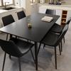 Mesa de Comedor de Placa de Roca Negra Estilo Italiano Minimalista Moderno Simple Mesa de Comedor Rectangular Mesa de Comedor Placa de Roca de Soporte Completo