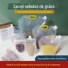 Saco de armazenamento de grãos, bico de sucção transparente, saco selado autossustentável, arroz, trigo, feijão, sub-saco à prova de umidade