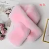 Bufanda de Felpa Transfronteriza para Mujer, Invierno Doble Cara Peluda Cálida Atmósfera Estilo Coreano Protección Cruzada Cuello Calentador de Cuello de Piel de Conejo Sintética