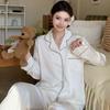 Pijama de seda gelada de alta qualidade para mulheres, calças de manga comprida, xadrez em forma de diamante, terno de corda, roupas femininas populares de alta qualidade para casa na Internet
