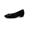 Zapatos de Cuero Genuino con Hebilla Cuadrada para Aumentar la Altura 5cm, Invisibles, Novedad Otoño 2026, Puntera Redonda, Corte Bajo, Aumento Interno de Altura, Piel de Cordero, Zapatos Individuales para el Trabajo