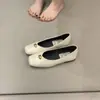 Zapatos de tacón bajo de punta cuadrada y boca poco profunda para mujer, Estilo coreano de primavera y otoño, Zapatos de abuela de cuero suave, Estilo de hada gentil, Zapatos negros para el trabajo