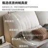 Cama de Lujo Ligero Italiano Piel Oreja de Elefante Dormitorio Principal Respaldo Alto Tapicería Suave Cama Doble Minimalista Moderna Dormitorio Almacenamiento Cama Grande