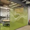 Película Translúcida pero No Transparente para Oficina Gradiente Vidrio Esmerilado Logotipo de Nombre de Empresa Panel Decoración de Tienda Pegatina