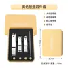 Novo Kit Cortador de Unhas Estojo de Couro Doméstico Ferramenta Portátil Cortador de Unhas Lixa de Vidro Kit Presente Cortador de Unhas