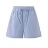 Nuevo Conjunto de Dos Piezas para Mujer Verano 2026 Camisa de Cuadros con Cuello y Shorts Rayados Azules y Blancos Sueltos para Chicas a la Moda