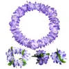 Fiesta Kaifeng 80 piezas flor cifrado engrosado collar hawaiano anillo para la cabeza pulsera juego de cuatro piezas actuación en escenario disfraz