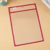 En stock: Bolsas transparentes de PVC tamaño 25.5*36, carpetas rojas de calco para uso estudiantil y de borrado en seco, disponibles en 10 colores, bolsas PET de borrado en seco
