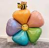 Nuevo globo de aluminio con forma de margarita y flor de colores, con forma de abeja y cara sonriente, de cinco pétalos, para fiestas de cumpleaños, accesorios de diseño para exteriores