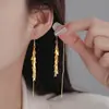Pendientes de hilo para la oreja con borla de espiga de trigo 2024 nueva moda para mujer primavera y verano lujo ligero diseño de nicho alta calidad moda temperamento pendientes