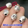 S999 prata de pé Olá Gatinha Gato furo grande conta corda de mão trançada colar DIY Acessórios Seiko Prata Dura 3D