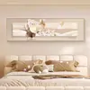 Pintura Decorativa para Dormitorio Estilo Crema, Pintura Colgante de Lujo para Mesita de Noche de Dormitorio Principal de Pareja, Pintura de Pared de Fondo para Habitación de Niños Oso Violento