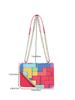 Bolso de hombro cuadrado pequeño de moda para mujer, nuevo de otoño 2023, pintado con cubo de Rubik, bolso cruzado con cadena de moda