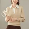 Suéter de cuello alto de 26 para mujer, prenda exterior de otoño e invierno, top de dos piezas moderno y lujoso, capa base rejuvenecedora, ropa interior de punto