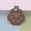 En Stock Transfronterizo Pata de Gato Pelo Recuerdo Llavero Piel de PU Forma de Huella de Pata de Perro Portatarjetas Llavero Colgante