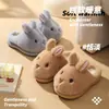 Chinelos de Algodão Desenho de Coelho para Mulheres, Fofos e Quentes, Adequados para Uso Externo no Inverno, Novo Modelo 2026, Chinelos Pelúcia para Casa para Meninas