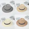 Sombrero de Paja Tejida de Ala Ancha Personalizado de Verano para Ocio, Viajes, Montañismo, Pesca Transpirable, Sombrero de Sol Estilo Vaquero Occidental