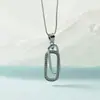 Sudadera Hip Hop Ovalada Larga Versátil Simple Collar de Doble Anillo para Mujer 21 Nuevo Otoño Invierno Cadena de Moda Accesorios