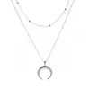 Nueva moda europea y americana joyería bohemia collar de doble ángulo chapado en oro collar en capas para mujer clavícula