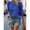 Ropa Femenina Transfronteriza Europea y Americana 2025 Amazon Otoño e Invierno Nuevo Top de Manga Larga con Cuello Redondo y Mangas Abullonadas Sudadera de Aire Retorcido
