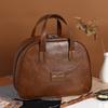 2025 Nueva Bolsa de Cosméticos Retro de Cuero Encerado para Mujer, Gran Capacidad, Moderna, de Gama Alta, Portátil para Viaje, Bolsa de Almacenamiento para Cuidado de la Piel