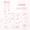 Pegatinas de Transferencia Crepúsculo, Serie de Flores de Primavera Flotantes, Pegatinas Base para Collage de Decoración de Material de Cuaderno, Mensajes para Notas, 4 Estilos