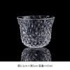 Xícara de chá pequena de vidro resistente ao calor, xícara de chá transparente de cristal estilo japonês espessada para uso doméstico, xícara para degustação de chá com padrão martelado, conjunto de chá kung fu pessoal