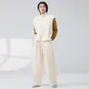Chaleco unisex de talla grande, corte holgado, forrado de polar, atuendo para práctica de baile, conjunto casual diario para pareja de adultos