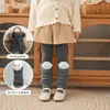 Calcetines de Rizo Desmontables de Dos Vías para Niñas, Estilo Primavera/Otoño de Polar Delgado Clase A, Calentadores de Piernas de Rizo con Muñeco 3D de Dibujos Animados para Niños