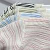 Camiseta de Hombro de Punto de Seda de Hielo Rayada de Manga Corta para Mujer 2024 Verano Guangzhou Holgada Adelgazante Cuello Redondo