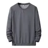 Nueva sudadera de punto para hombre estilo primavera y otoño sin capucha, cuello redondo, manga larga, casual, color liso, corte holgado
