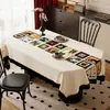 Mantel estilo vintage, no lavable, impermeable, a prueba de aceite, resistente al calor, de lujo ligero, de alta gama, rectangular, mantel atmosférico
