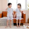 Conjunto Infantil de Manga Curta Algodão Meninos e Meninas Verão Novo Roupas de Casa com Ar Condicionado Pijama Fino de Verão para Bebês