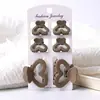Set de Pinzas para el Cabello Combinadas Versátiles de Goma Pintada en Tonos Tierra con Forma de Corazón de 4 cm + 2.5 cm Pequeñas y Medianas Venta Caliente Transfronteriza