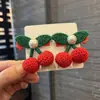 Acessórios de Cabelo Infantil Ano Novo Fio Vermelho Presilhas de Cabelo Cereja Laços de Cabelo para Menininhas Prendedores de Cabelo de Inverno para Bebê Headwear Atacado