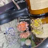 Anel Versa Flor Rosa Nicho Europeu e Americano Retrô para Mulheres, Banhado a Ouro Rosa, Escovado à Mão, Cravejado com Zircônia Cúbica